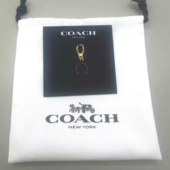 COACH Headphones Bronze/Purple Gold-Tone Necklace Bracelet Bag Charm with Pouch - Picture 5 of 8